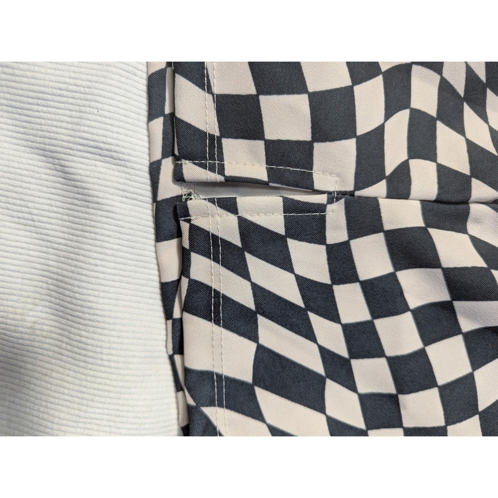 Originality La La Land Warped Checkerboard Mini Skirt Black Ivory Kids Large NEW - Picture 4 of 8